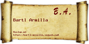 Bartl Armilla névjegykártya